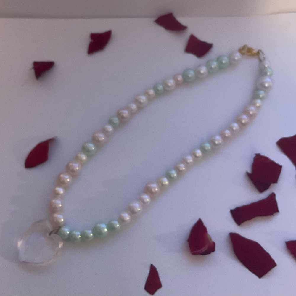 glass heart necklace